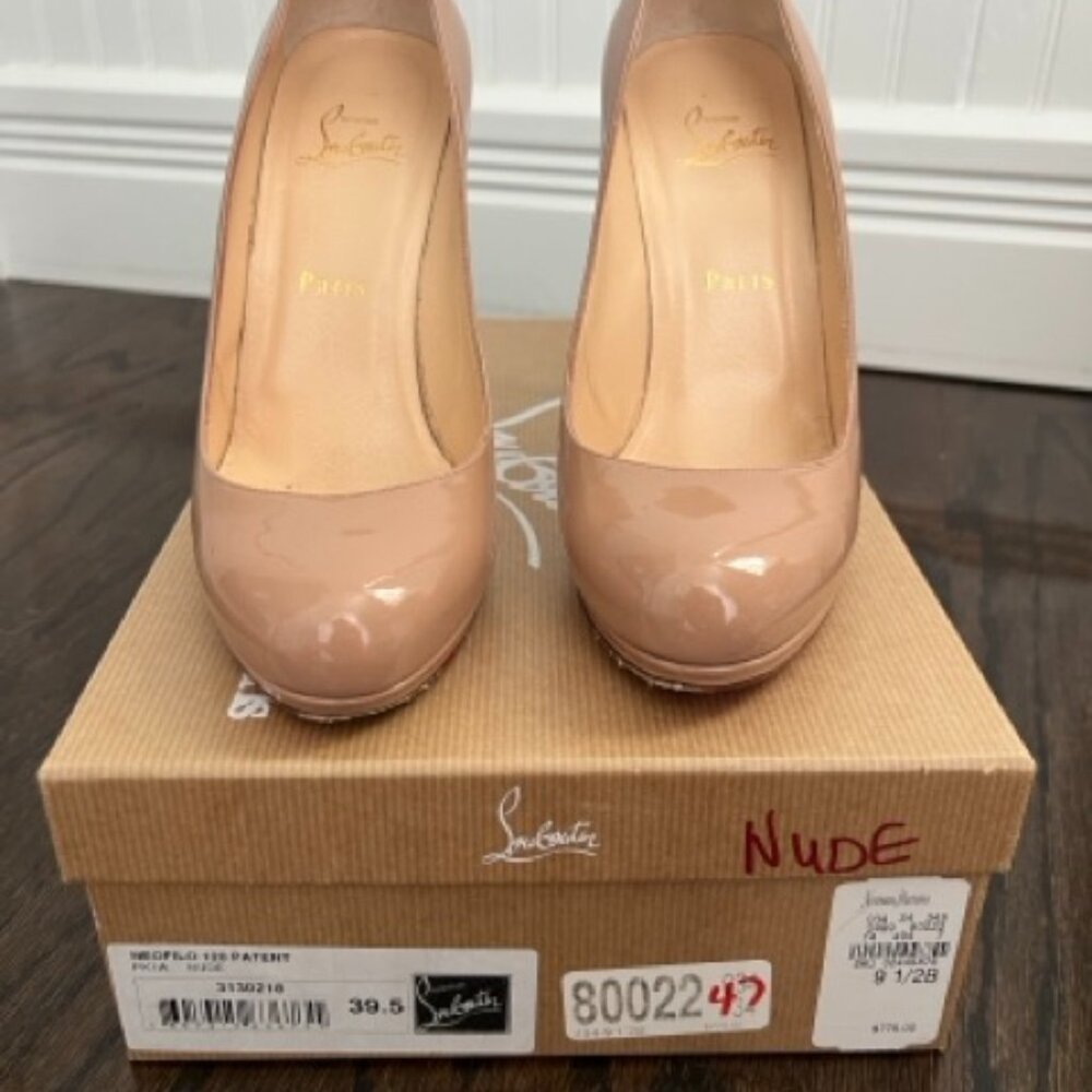 Christian Louboutin Patent Nude Neofilo 120 PK1A 39.5 8.5 - Picture 10 of 12